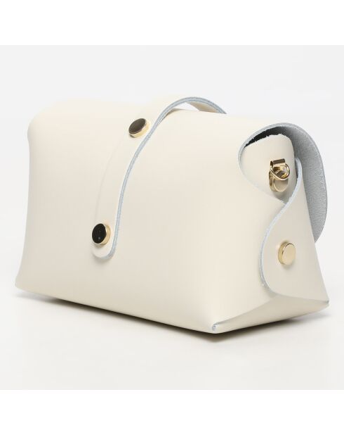 Minaudière en Cuir Zephyr blanc cassé - 16x10x9 cm