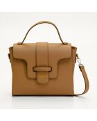 Sac à main en Cuir Ariel camel - 26.5x23x8 cm