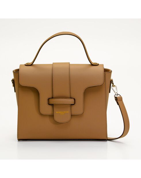 Sac à main en Cuir Ariel camel - 26.5x23x8 cm