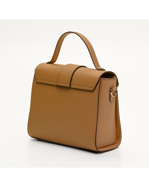 Sac à main en Cuir Ariel camel - 26.5x23x8 cm