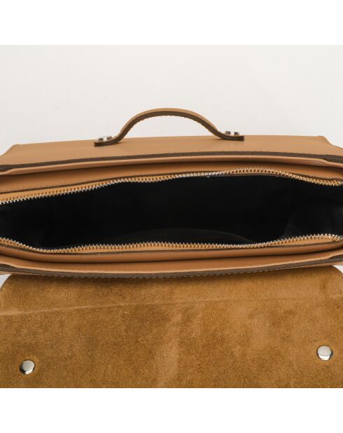 Sac à main en Cuir Ariel camel - 26.5x23x8 cm