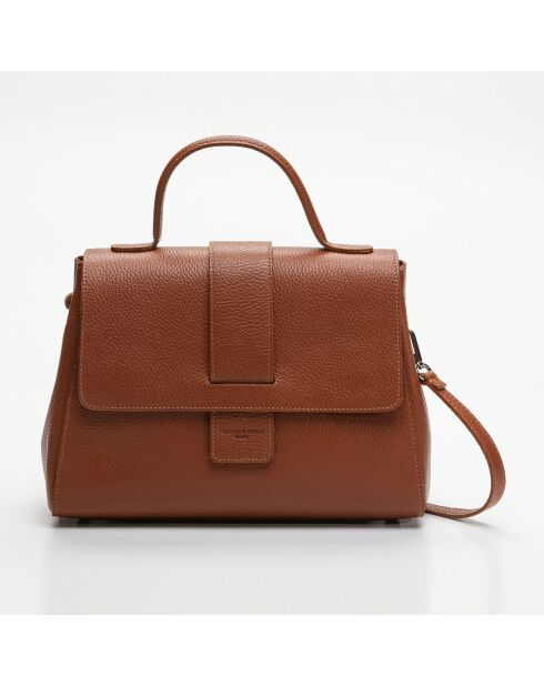 Sac à main en Cuir Kay camel - 28.5x20x8 cm