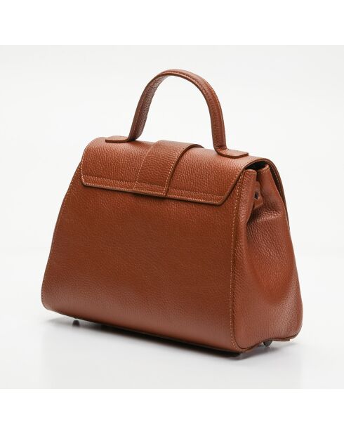 Sac à main en Cuir Kay camel - 28.5x20x8 cm