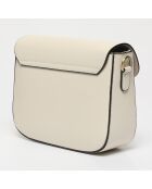 Sac bandoulière en Cuir Eliane blanc cassé - 26x16x6 cm
