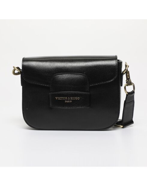 Eliane schwarze Schultertasche aus Leder - 25x16x6 cm