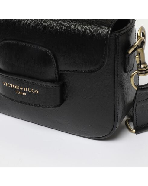 Eliane schwarze Schultertasche aus Leder - 25x16x6 cm