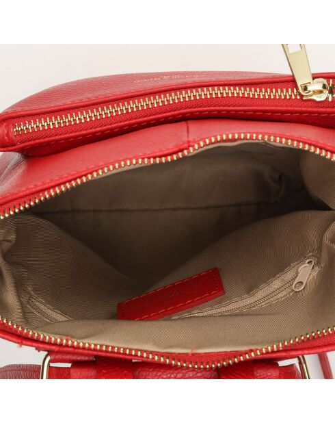 Roter Melania Lederrucksack - 27,5 x 24,5 x 9 cm