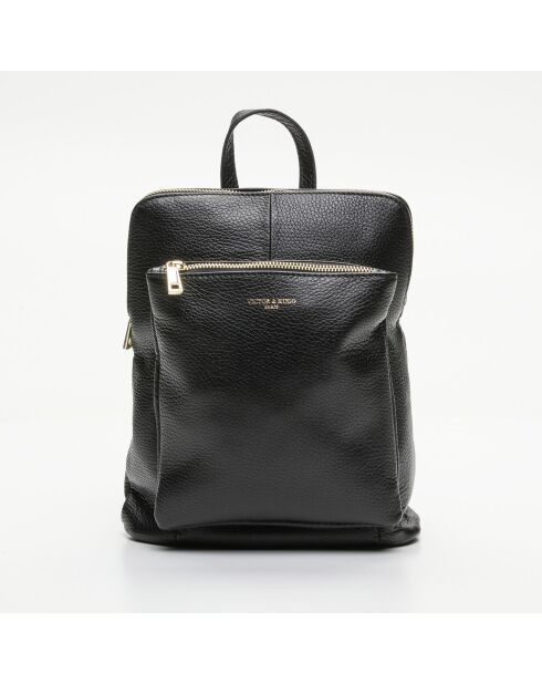 Sac à dos en Cuir Mélania noir - 27.5x24.5x9 cm