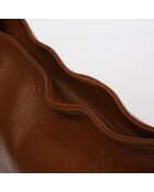 Bolso de hombro Teva de piel camel - 40x36x9 cm