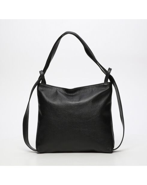 Schwarze Teva Lederhandtasche - 40x36x9 cm
