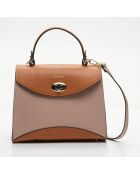 Winy Lederhandtasche camel/nude - 29x22x11,5 cm