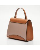 Winy Lederhandtasche camel/nude - 29x22x11,5 cm