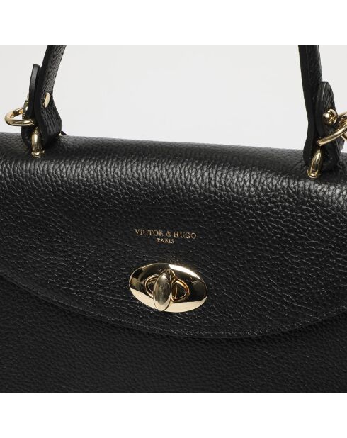 Borsa a mano in pelle nera Winy - 29x22x11,5 cm