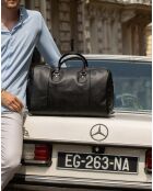 Borsa da weekend Claude in pelle nera - 49x30x20 cm