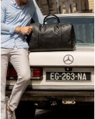 Borsa da weekend Claude in pelle nera - 49x30x20 cm
