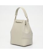 Sac seau en Cuir Livy blanc cassé - 21.5x27x15 cm