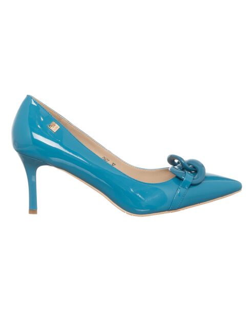 Escarpins Bosy bleu canard - Talon 7 cm