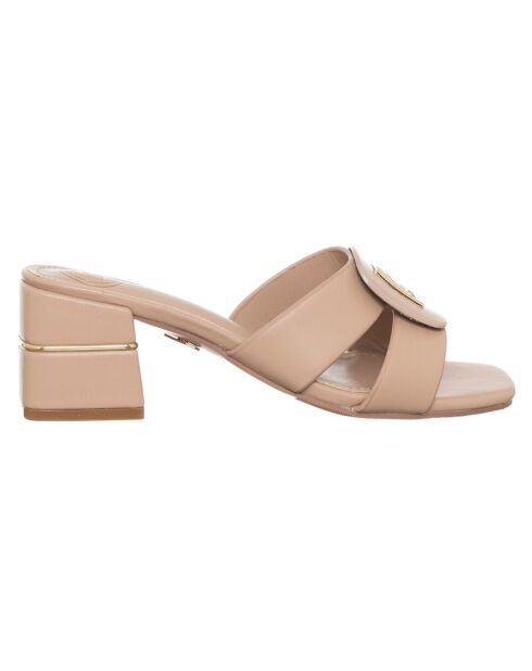 Mules Fada beiges - Talon 6 cm