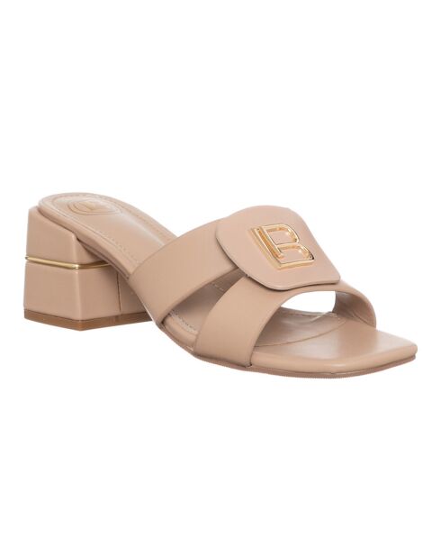 Mules Fada beiges - Talon 6 cm