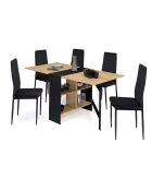 Table console pliable Andy noir/hêtre -  80x150x75 cm