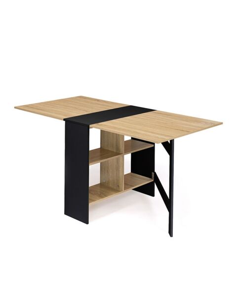 Table console pliable Andy noir/hêtre -  80x150x75 cm