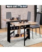 Table console pliable Andy noir/hêtre -  80x150x75 cm