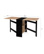 Table console pliable Andy noir/hêtre -  80x150x75 cm