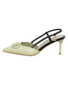 Slingbacks Lona vert d'eau/noir - Talon 7 cm
