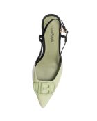 Slingbacks Lona vert d'eau/noir - Talon 7 cm