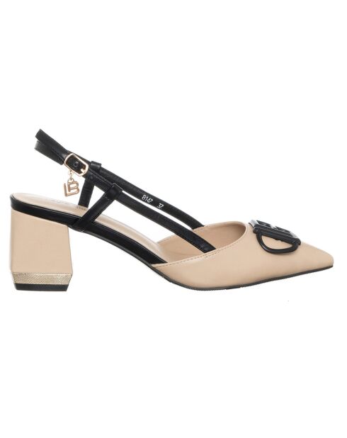 Slingbacks Luta beige/noir - Talon 6 cm