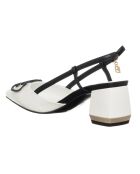 Slingbacks Luta blanco/negro - tacón de 6 cm