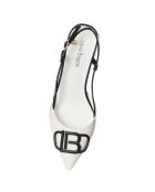 Slingbacks Luta blanco/negro - tacón de 6 cm