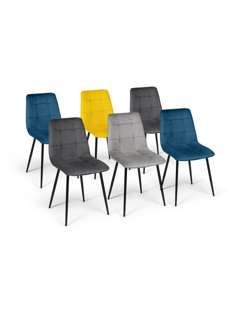 6 Chaises Linda multicolores - 46x57x86 cm