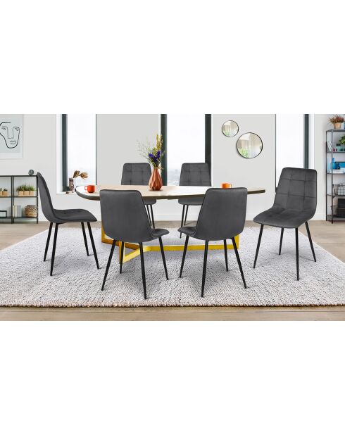 6 Chaises Linda gris foncé - 46x57x86 cm