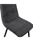 6 Chaises Linda gris foncé - 46x57x86 cm