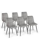 6 Chaises Linda gris clair - 46x57x86 cm