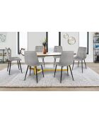 6 Chaises Linda gris clair - 46x57x86 cm