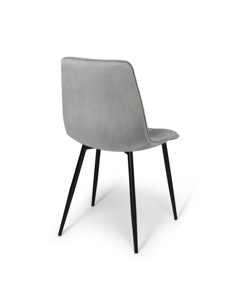 6 Chaises Linda gris clair - 46x57x86 cm