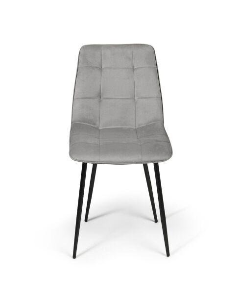 6 Chaises Linda gris clair - 46x57x86 cm