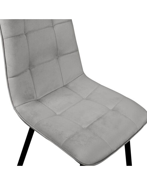 6 Chaises Linda gris clair - 46x57x86 cm
