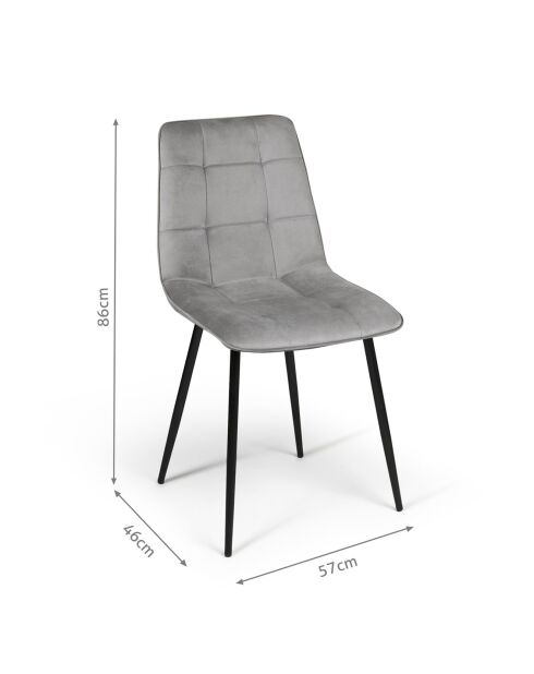 6 Chaises Linda gris clair - 46x57x86 cm