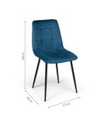 6 Chaises Linda bleu canard - 46x57x86 cm