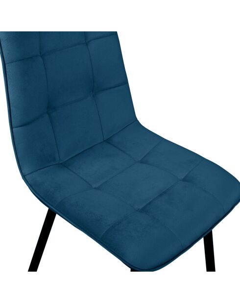 6 Chaises Linda bleu canard - 46x57x86 cm