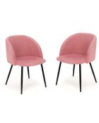 2 Chaises Nina roses - 52x60x79 cm