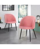 2 Chaises Nina roses - 52x60x79 cm