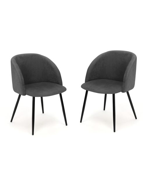 2 Chaises Nina grises - 52x60x79 cm