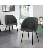 2 Chaises Nina grises - 52x60x79 cm