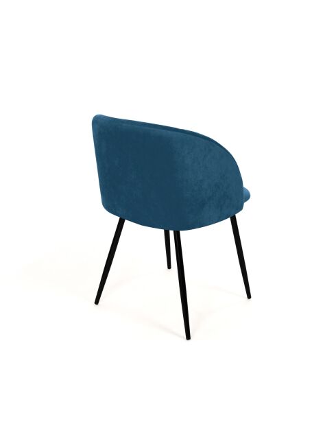 2 Chaises Nina bleu canard - 52x60x79 cm