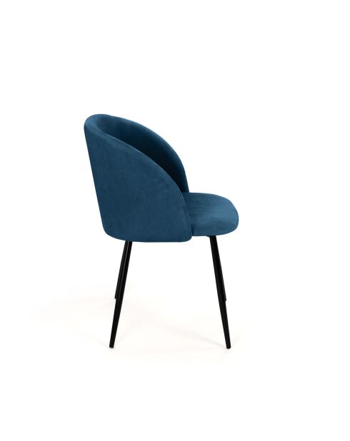 2 Chaises Nina bleu canard - 52x60x79 cm