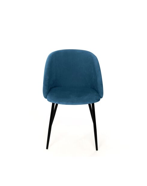 2 Chaises Nina bleu canard - 52x60x79 cm